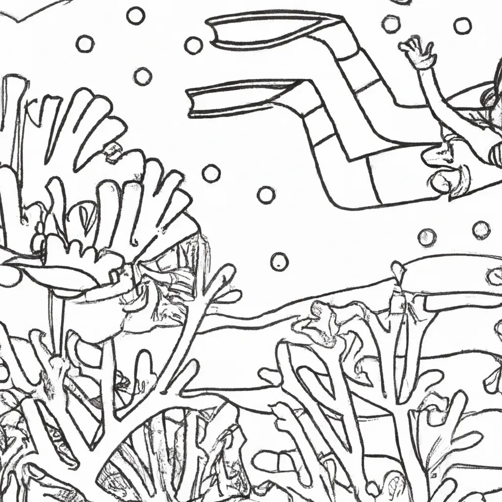 Mergulhe no Mar com Desenhos de Corais para Colorir 2