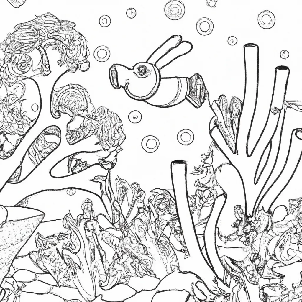 Mergulhe no Mar com Desenhos de Corais para Colorir 4