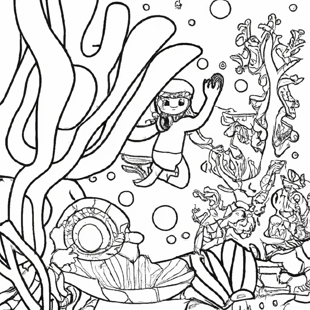 Mergulhe no Mar com Desenhos de Corais para Colorir 12