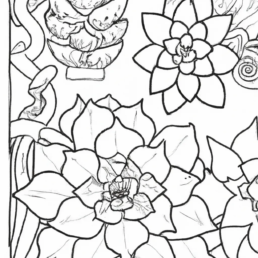 Desvendando o Universo das Suculentas: Páginas para Colorir 5 Desvendando o Universo das Suculentas: Páginas para Colorir 4