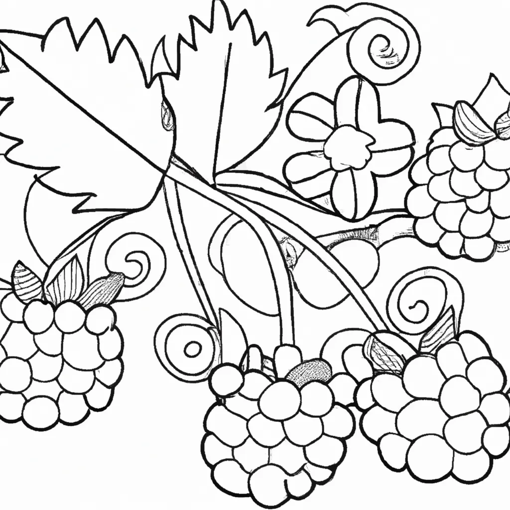 Adoce Seu Dia com Desenhos de Framboesas para Colorir 24