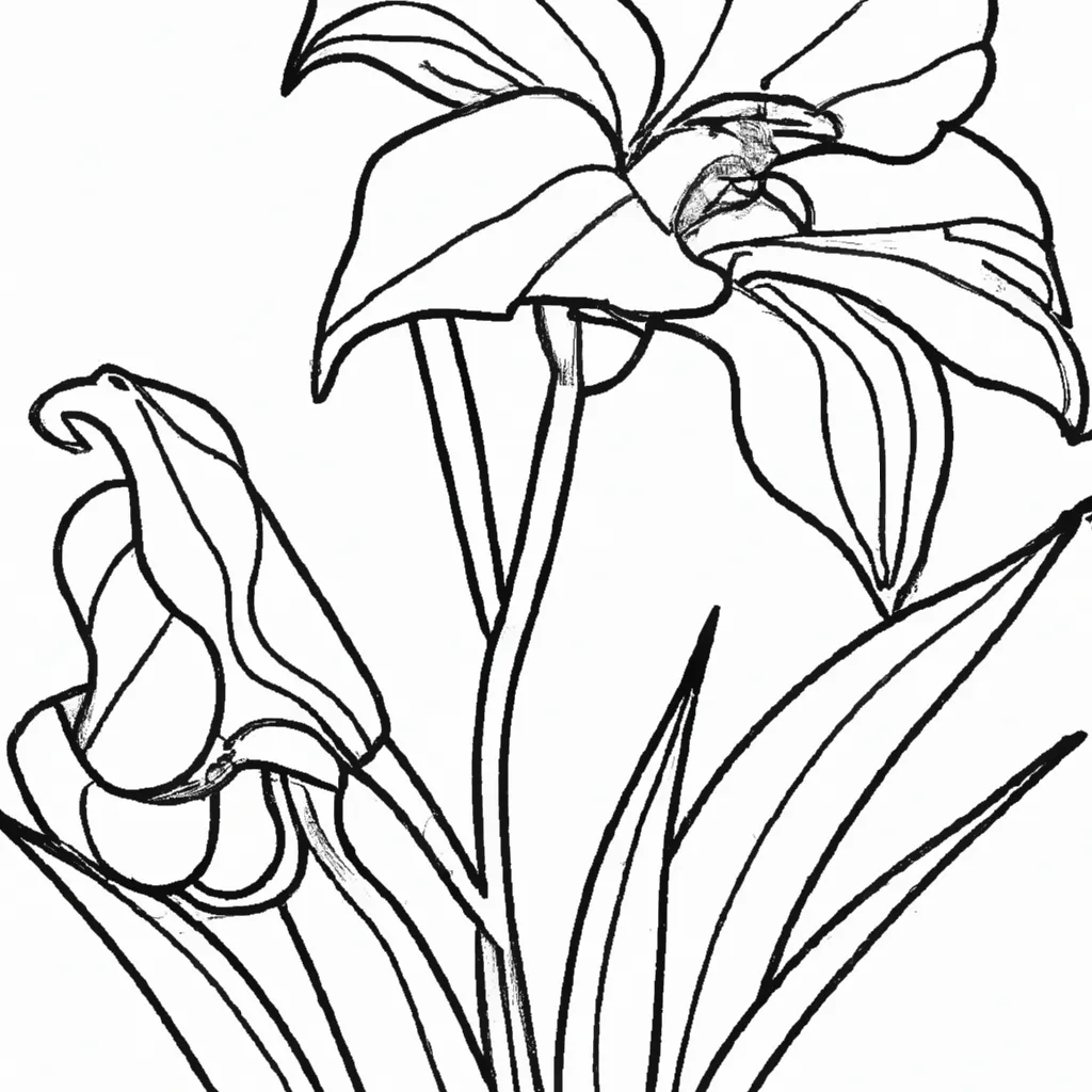 Embeleze Seu Dia com Desenhos de Lírios para Colorir 2