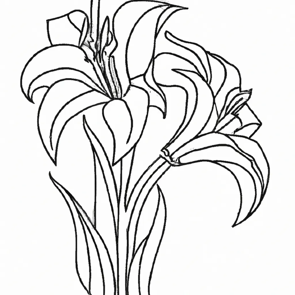Embeleze Seu Dia com Desenhos de Lírios para Colorir 6