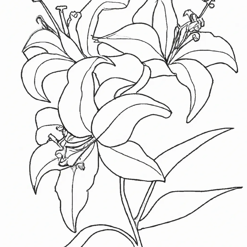 Embeleze Seu Dia com Desenhos de Lírios para Colorir 24