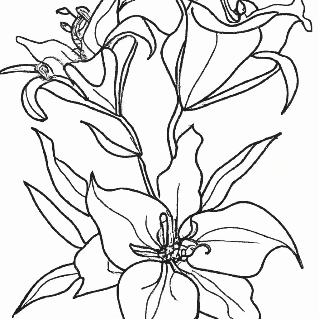 Embeleze Seu Dia com Desenhos de Lírios para Colorir 4