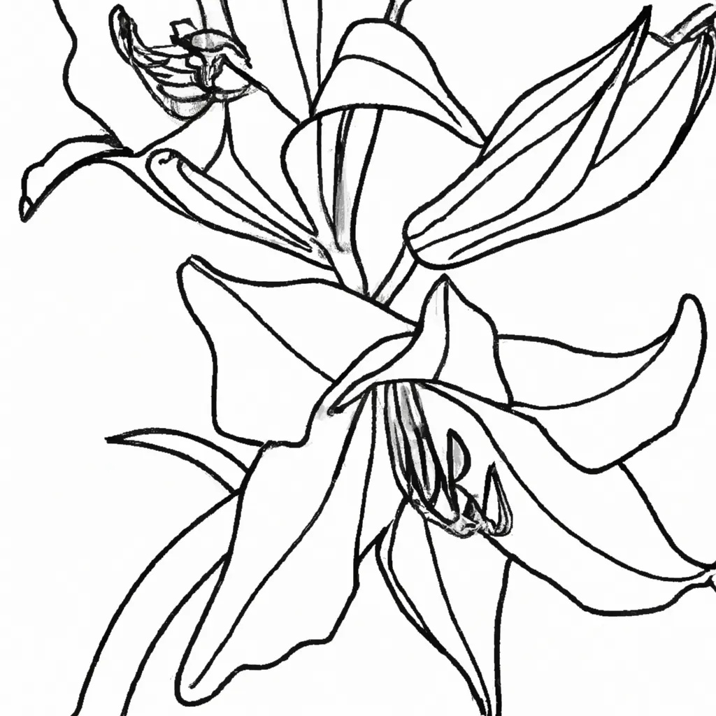 Embeleze Seu Dia com Desenhos de Lírios para Colorir 8