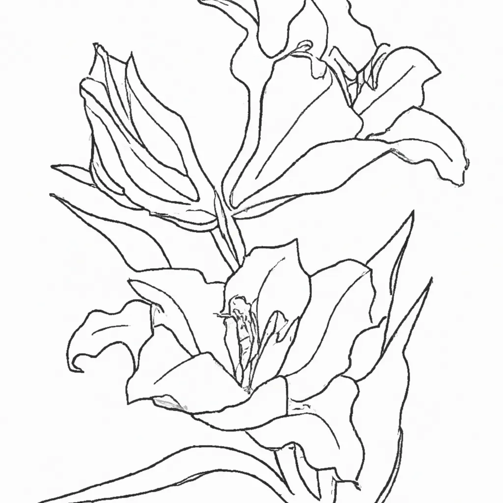 Embeleze Seu Dia com Desenhos de Lírios para Colorir 10
