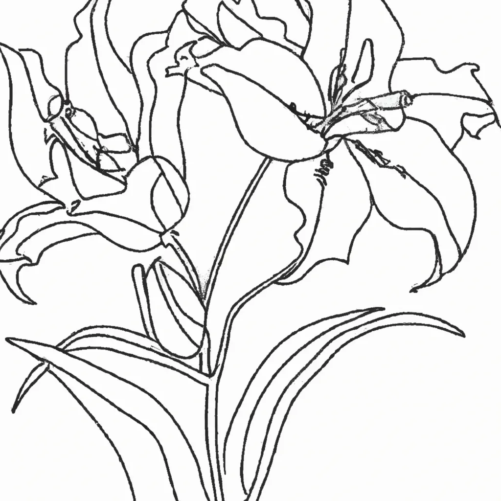 Embeleze Seu Dia com Desenhos de Lírios para Colorir 18