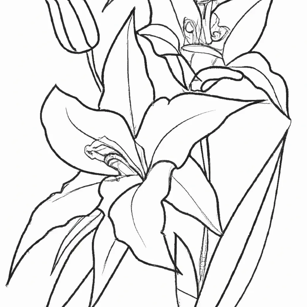 Embeleze Seu Dia com Desenhos de Lírios para Colorir 26