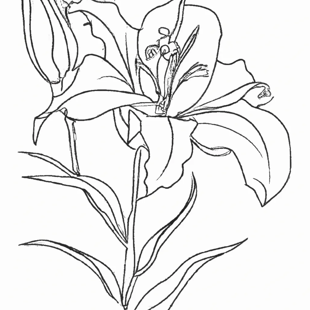 Embeleze Seu Dia com Desenhos de Lírios para Colorir 12