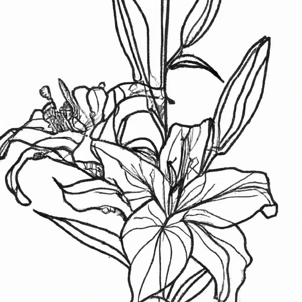 Embeleze Seu Dia com Desenhos de Lírios para Colorir 14