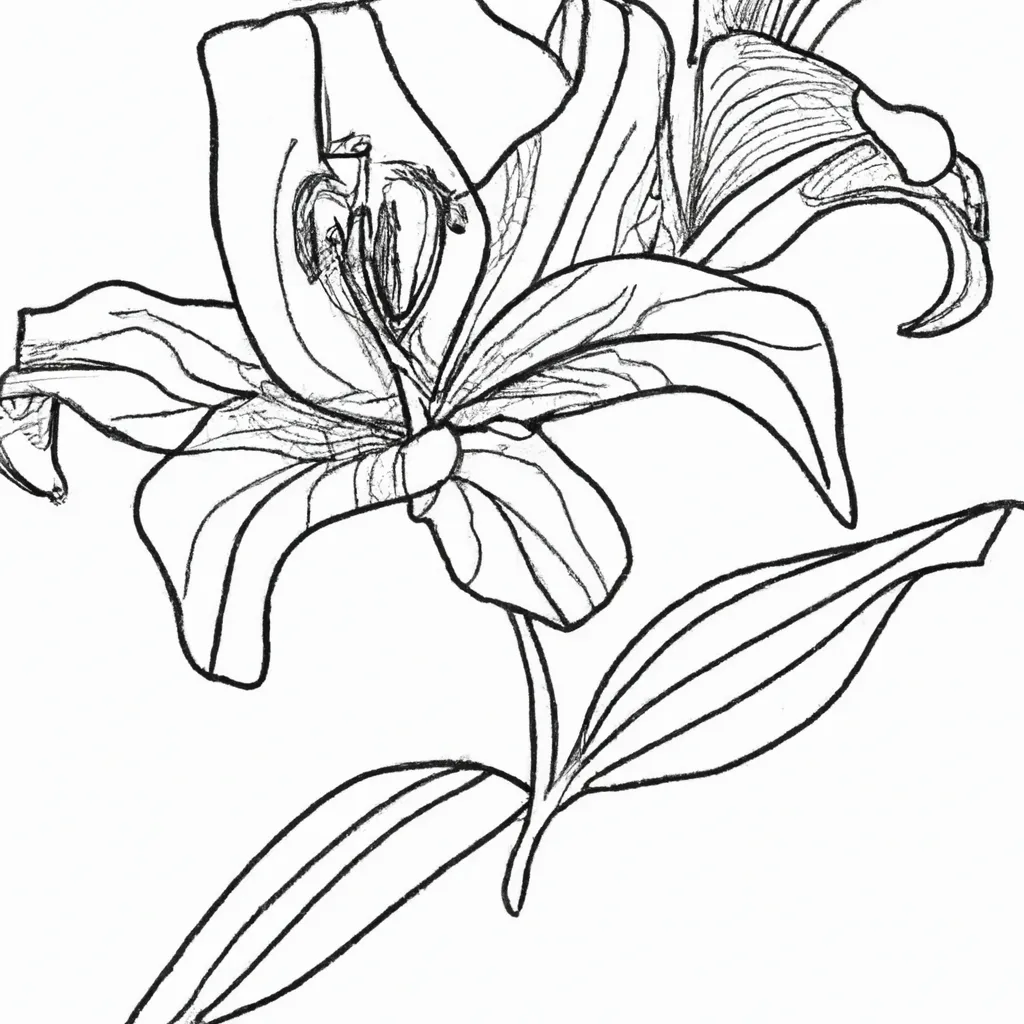 Embeleze Seu Dia com Desenhos de Lírios para Colorir 16