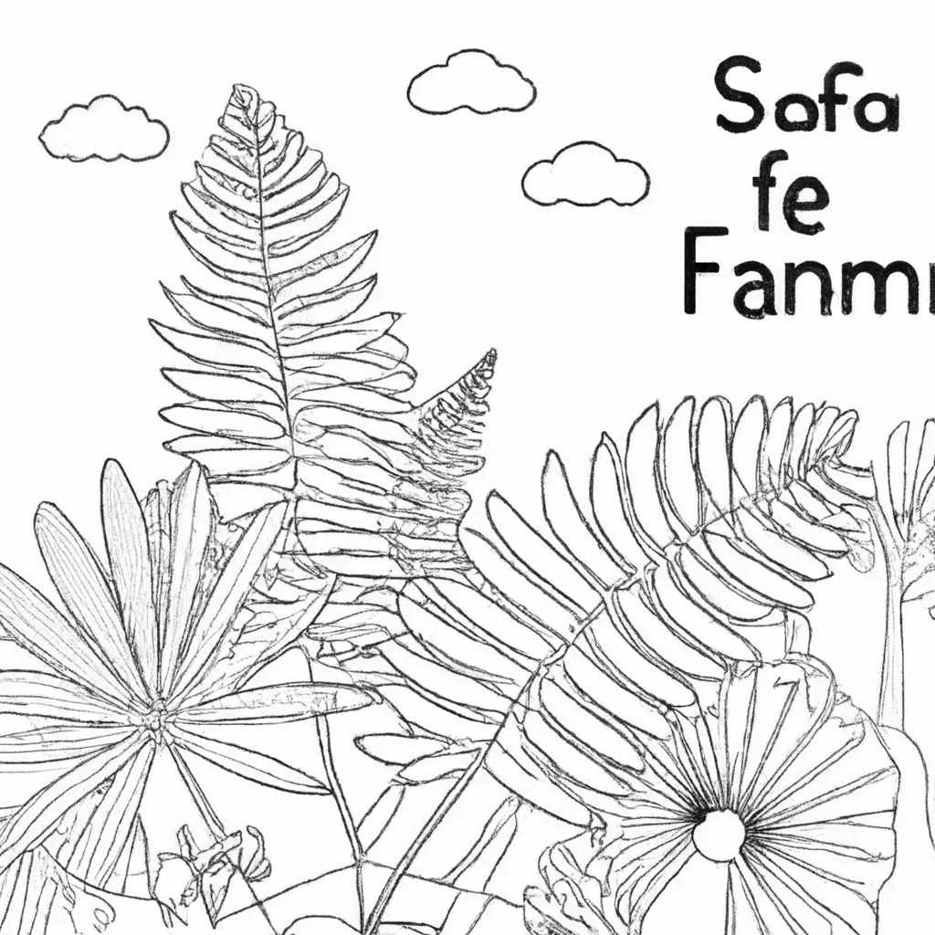 Pinte o Mundo com Desenhos de Samambaias para Colorir 18