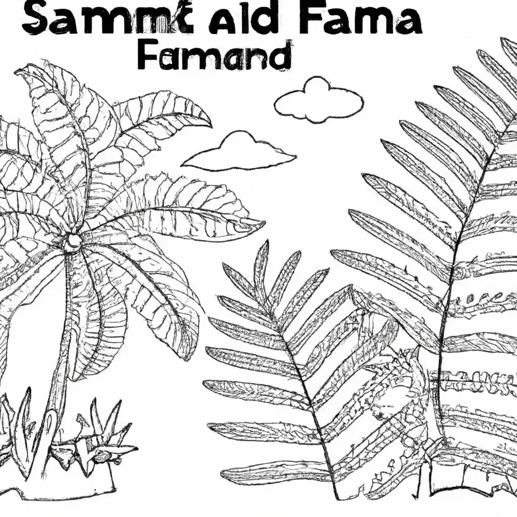 Pinte o Mundo com Desenhos de Samambaias para Colorir 12