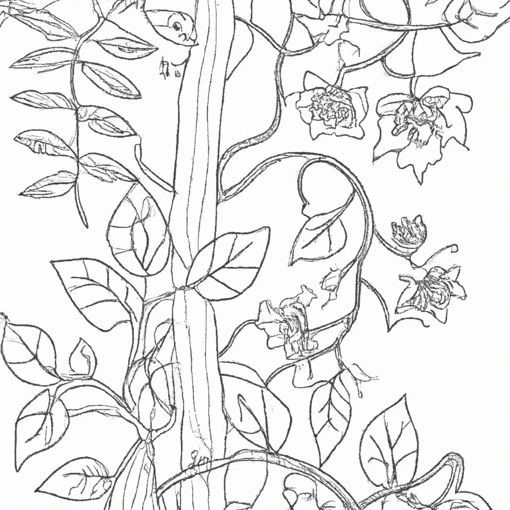 Colorindo a Natureza: Desenhos de Plantas Trepadeiras para Colorir 3 Colorindo a Natureza: Desenhos de Plantas Trepadeiras para Colorir 2