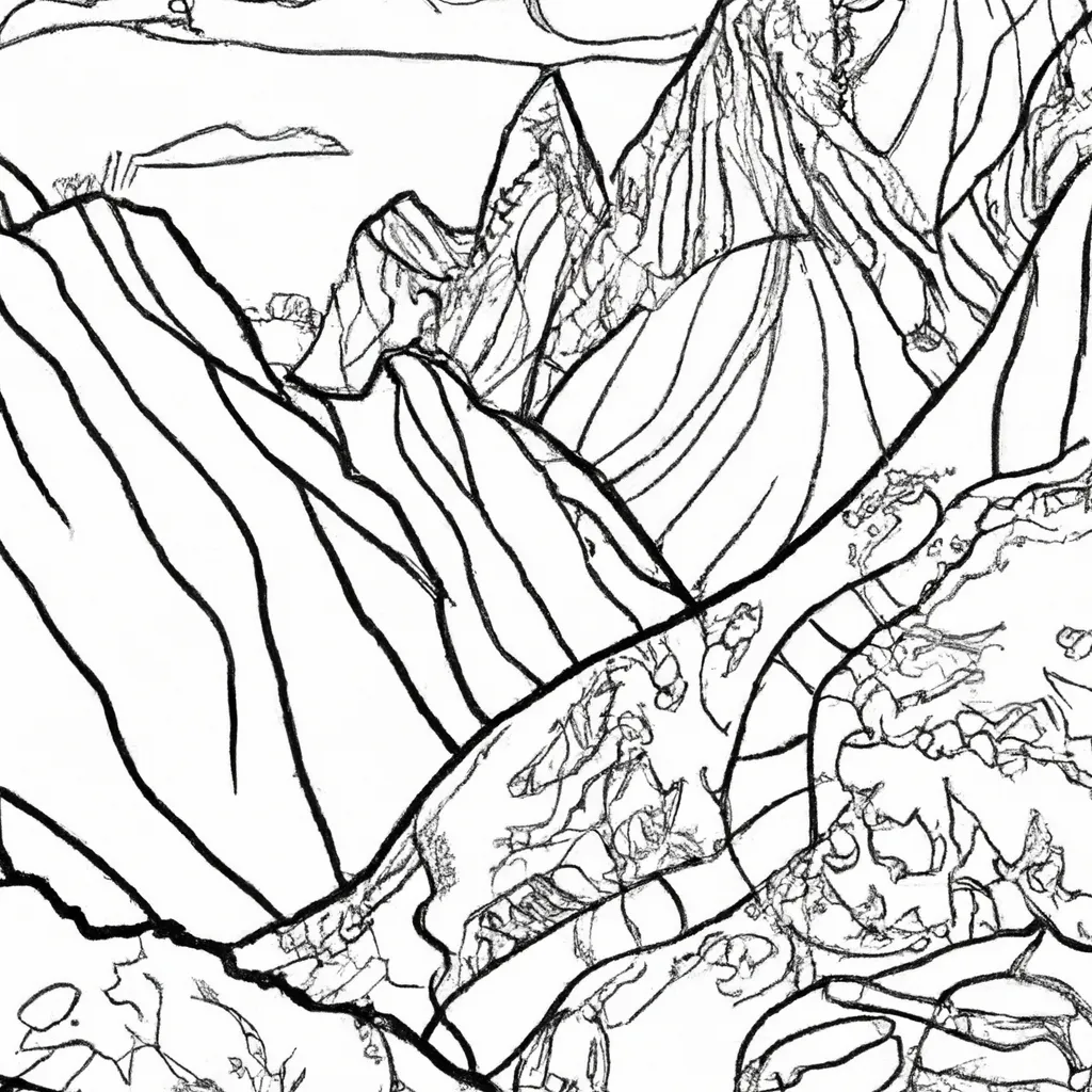 Traços De Natureza: O Fascínio De Colorir Desenhos De Montanhas 3 Traços De Natureza: O Fascínio De Colorir Desenhos De Montanhas 2