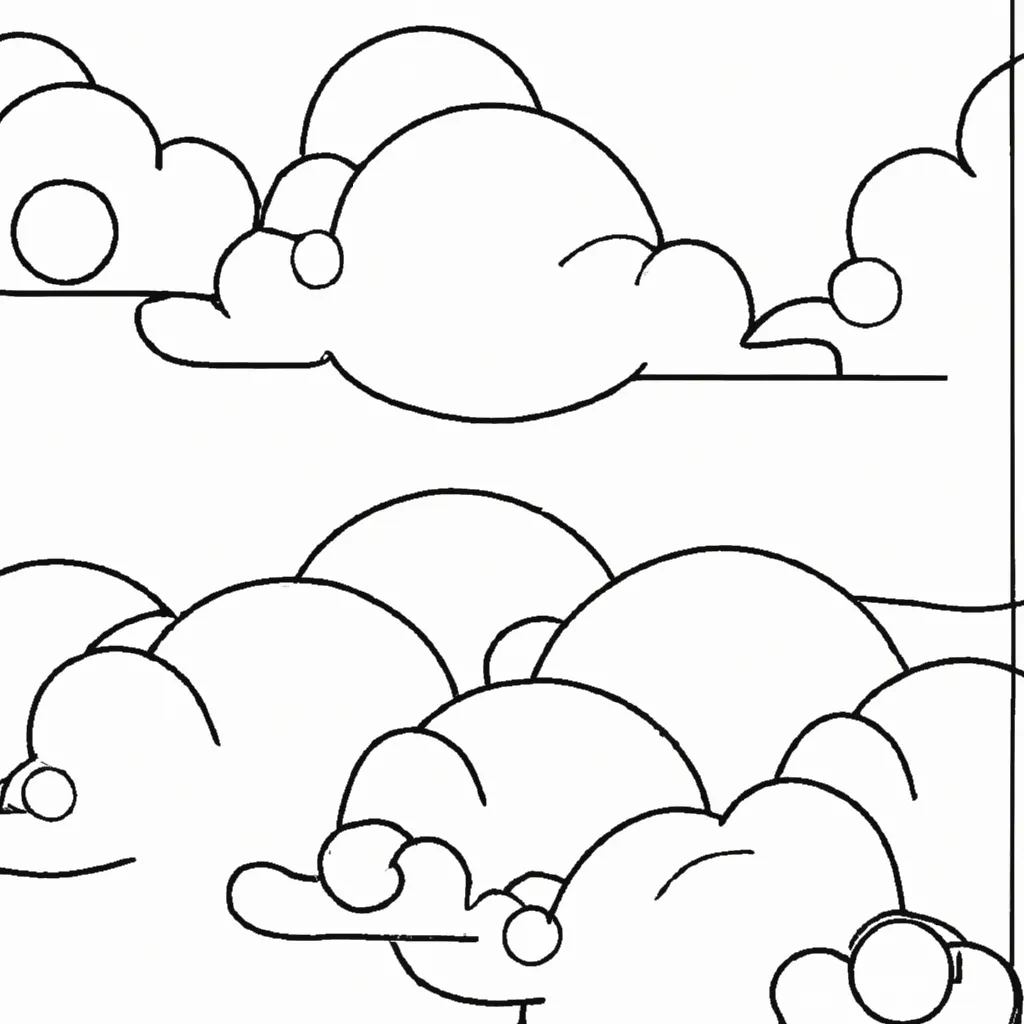 Encantos Do Céu: As Mais Belas Imagens De Nuvens Para Colorir 24