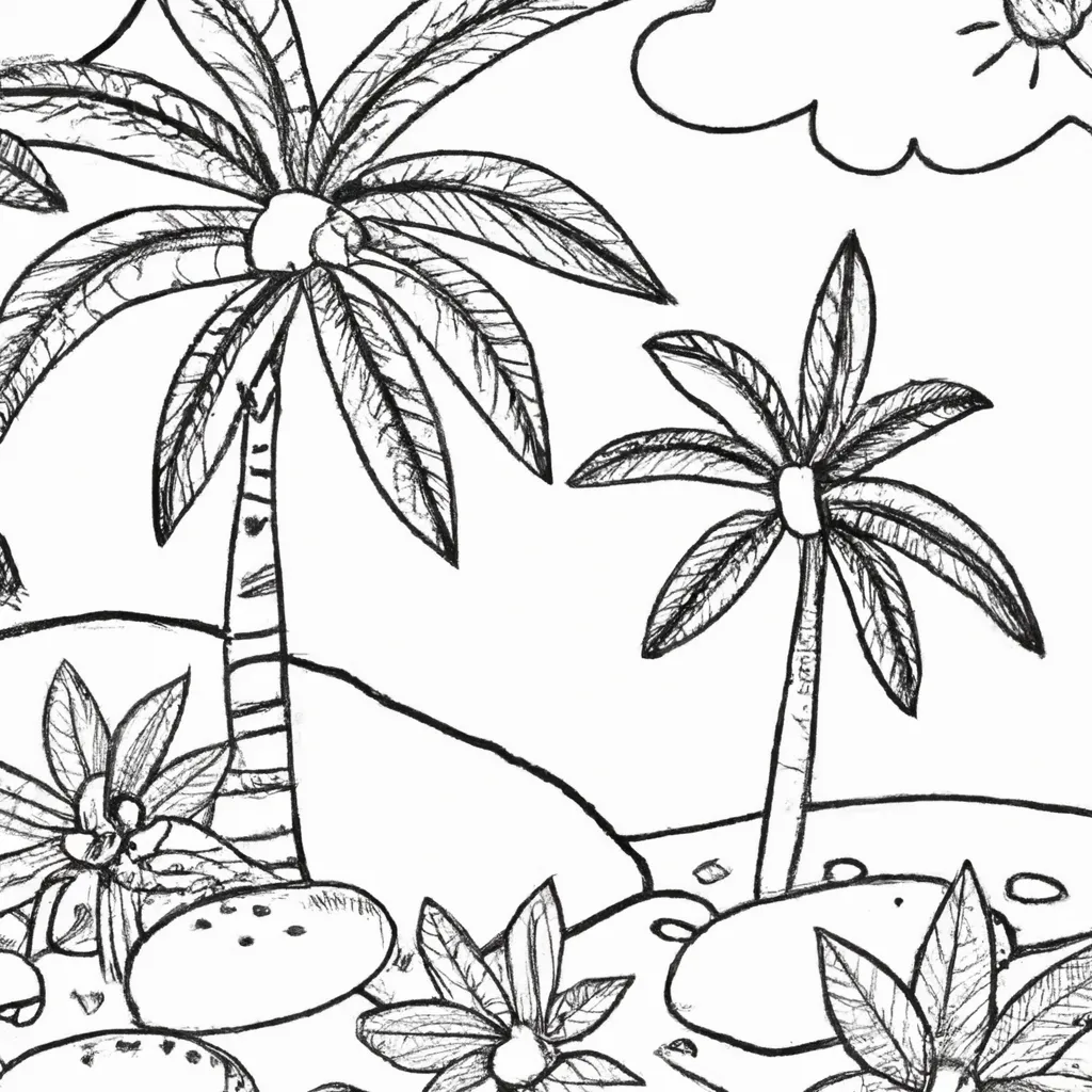 Sinta A Brisa: Desenhos De Praias Tropicais Para Colorir 1 Sinta A Brisa: Desenhos De Praias Tropicais Para Colorir