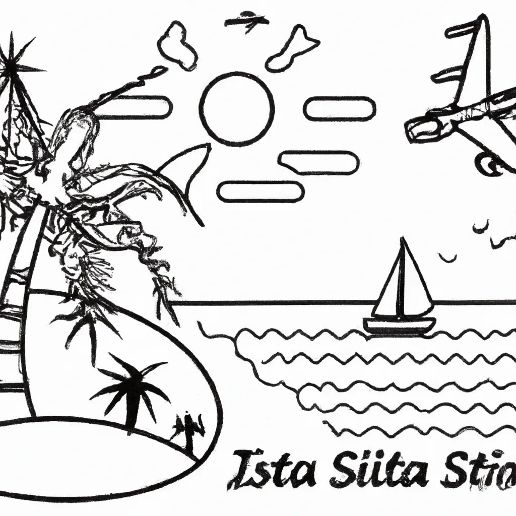 Sinta A Brisa: Desenhos De Praias Tropicais Para Colorir 3 Sinta A Brisa: Desenhos De Praias Tropicais Para Colorir 2