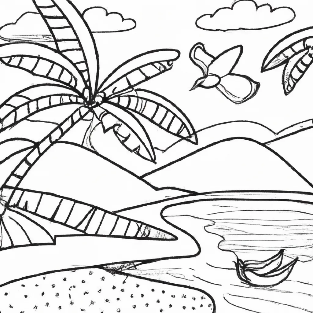 Sinta A Brisa: Desenhos De Praias Tropicais Para Colorir 9 Sinta A Brisa: Desenhos De Praias Tropicais Para Colorir 8
