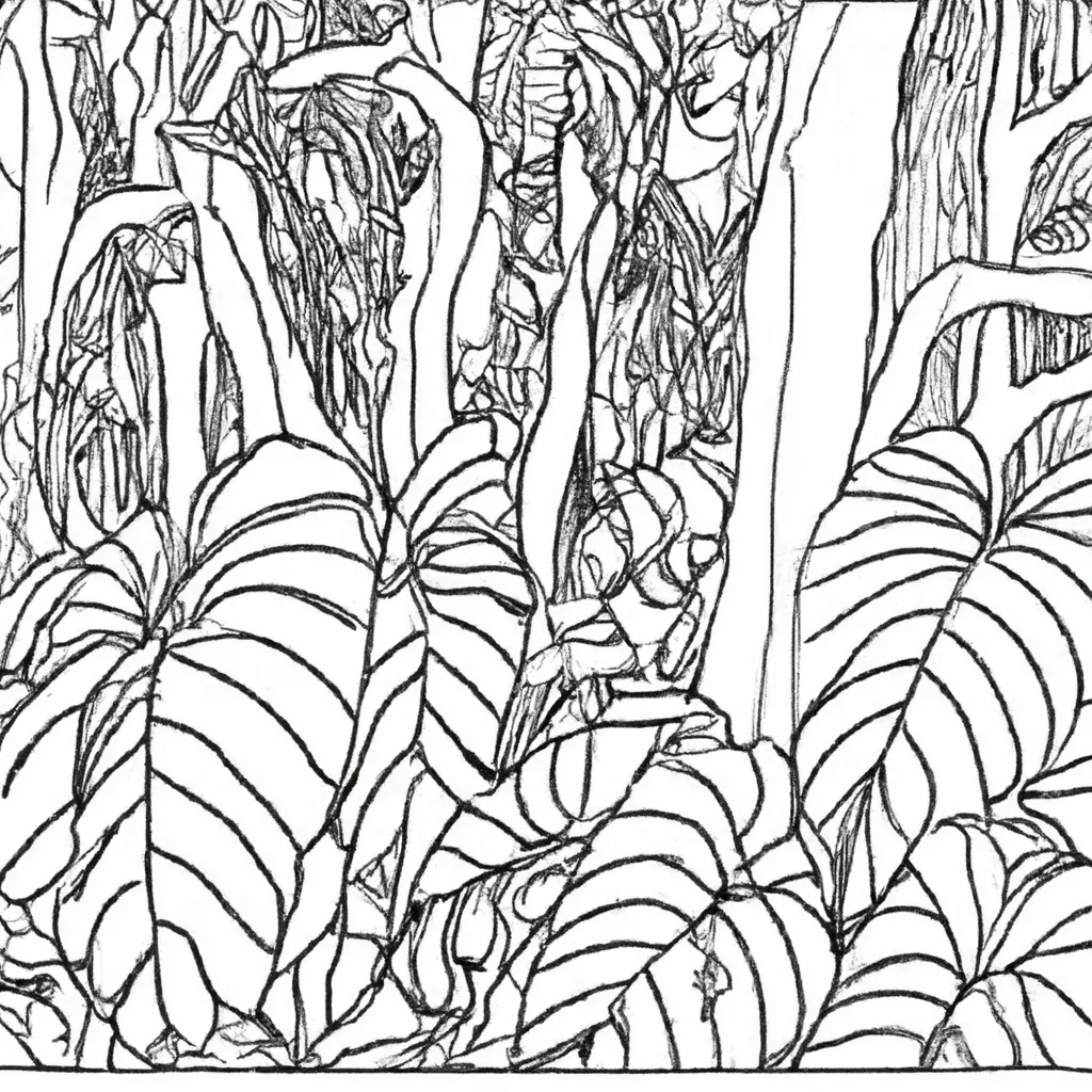 Cores Da Selva: Desenhos Exóticos De Florestas Tropicais Para Colorir 2