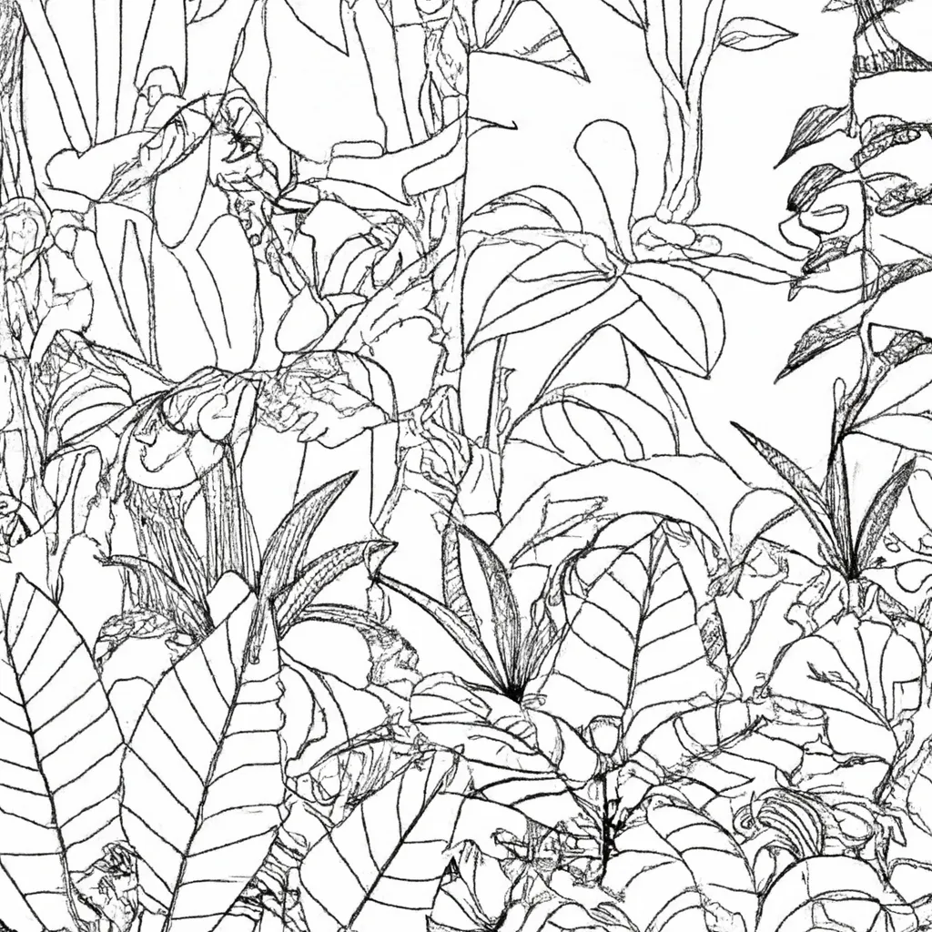 Cores Da Selva: Desenhos Exóticos De Florestas Tropicais Para Colorir 6
