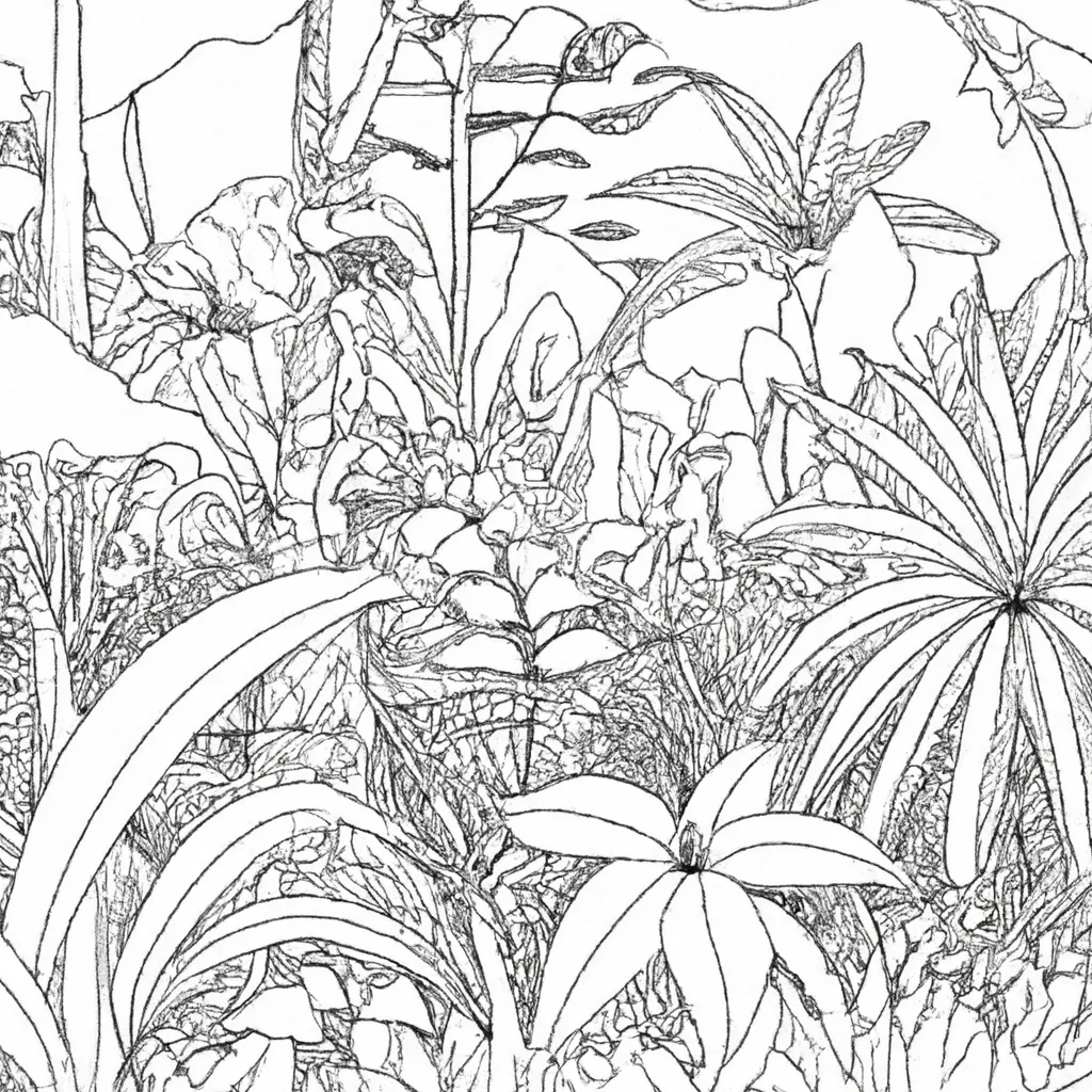 Cores Da Selva: Desenhos Exóticos De Florestas Tropicais Para Colorir 12