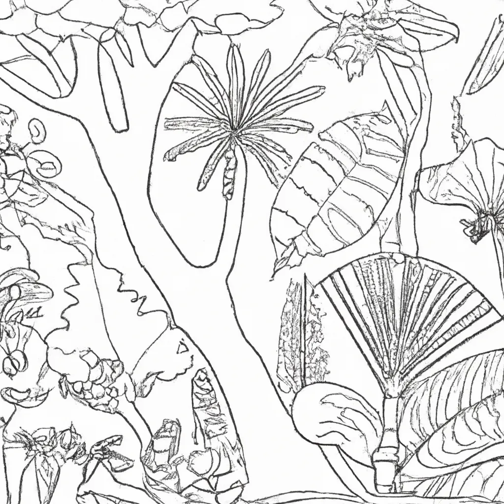 Cores Da Selva: Desenhos Exóticos De Florestas Tropicais Para Colorir 16