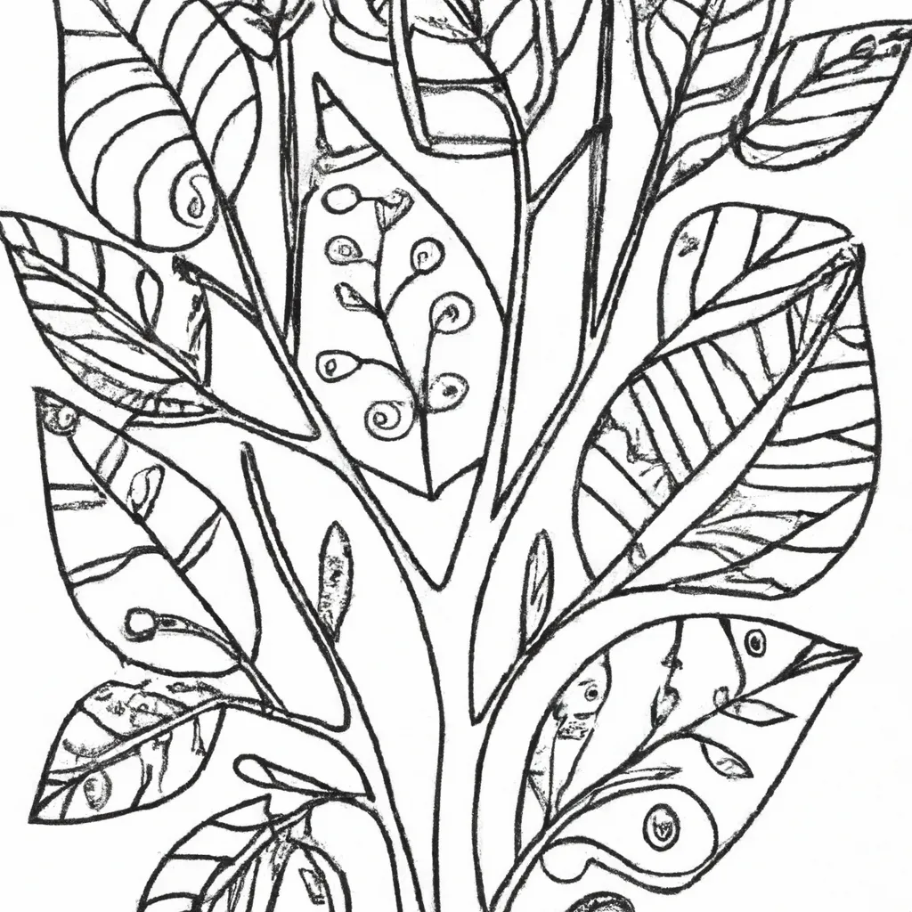 Sua Arte Colorida: Desenhos De Folhas E Árvores Para Preencher 10