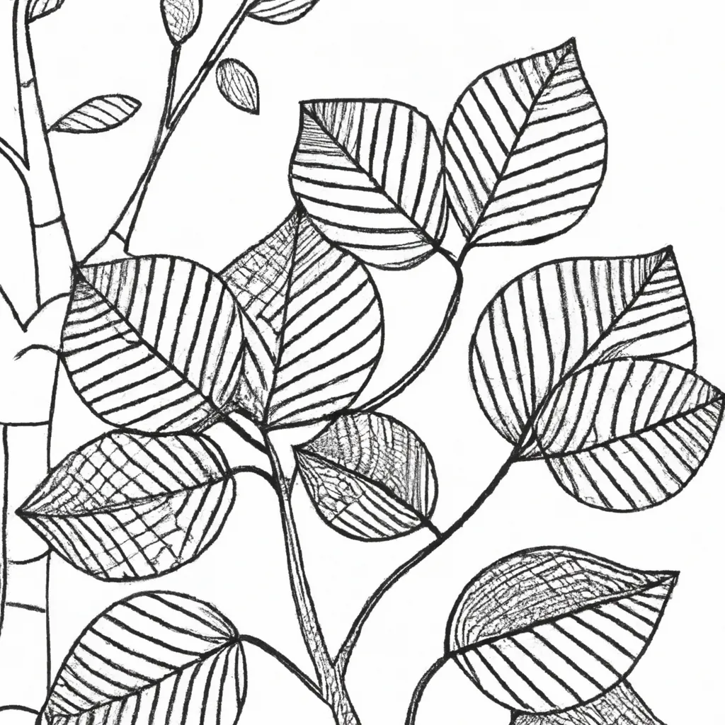 Sua Arte Colorida: Desenhos De Folhas E Árvores Para Preencher 18