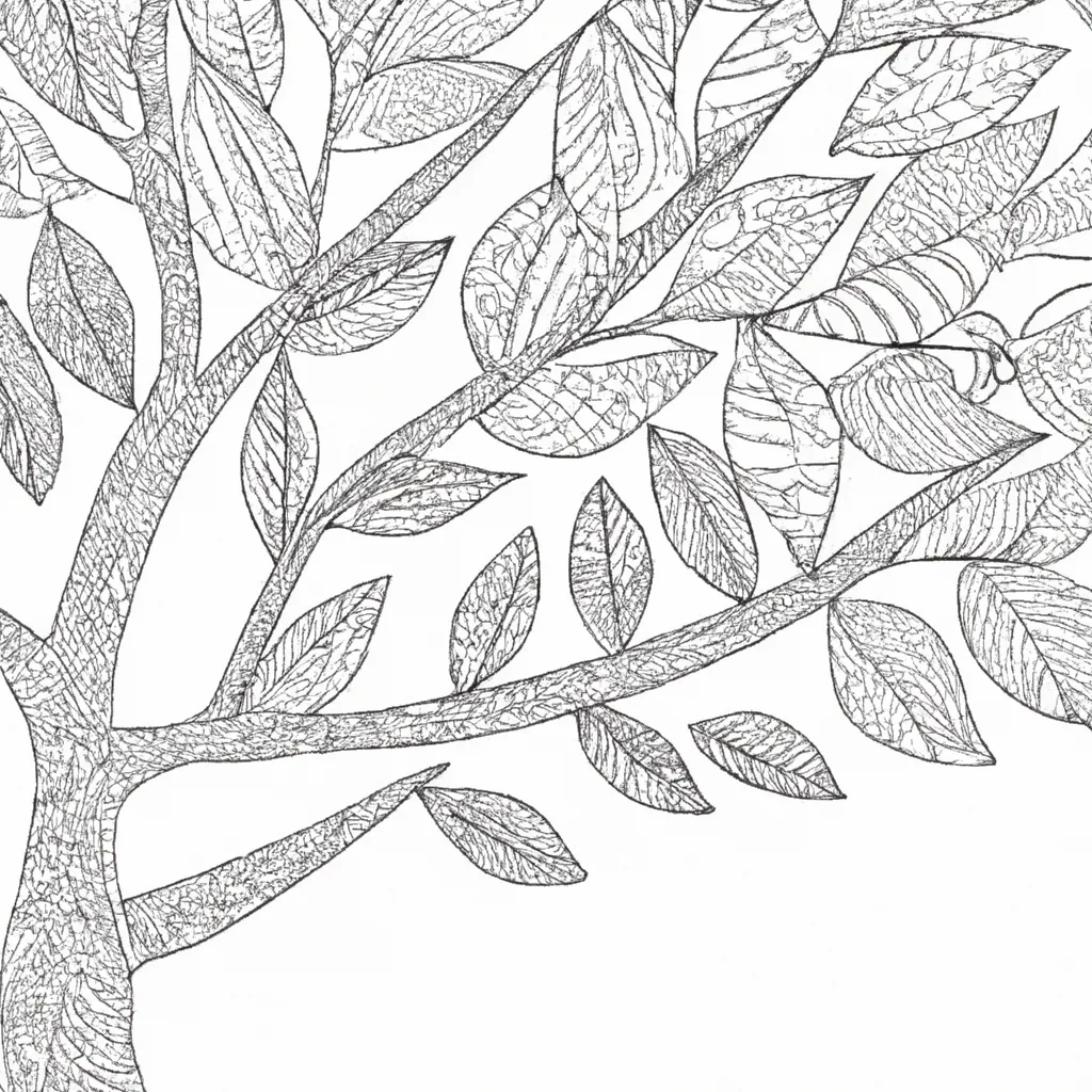 Sua Arte Colorida: Desenhos De Folhas E Árvores Para Preencher 28