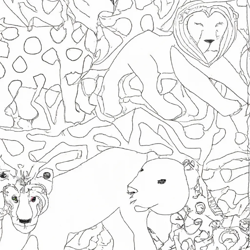 Explosão De Cores: Desenhos De Animais Selvagens Para Colorir 14