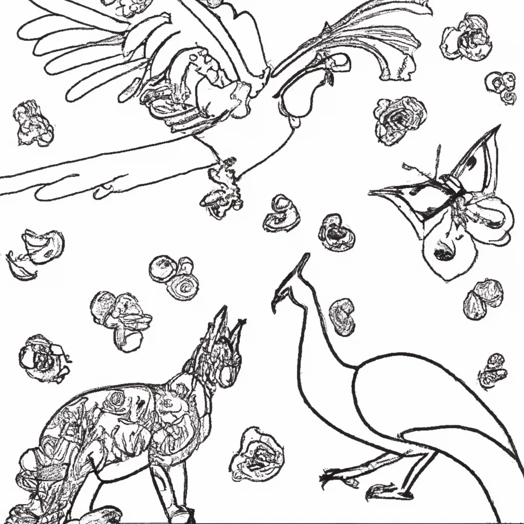 Explosão De Cores: Desenhos De Animais Selvagens Para Colorir 16
