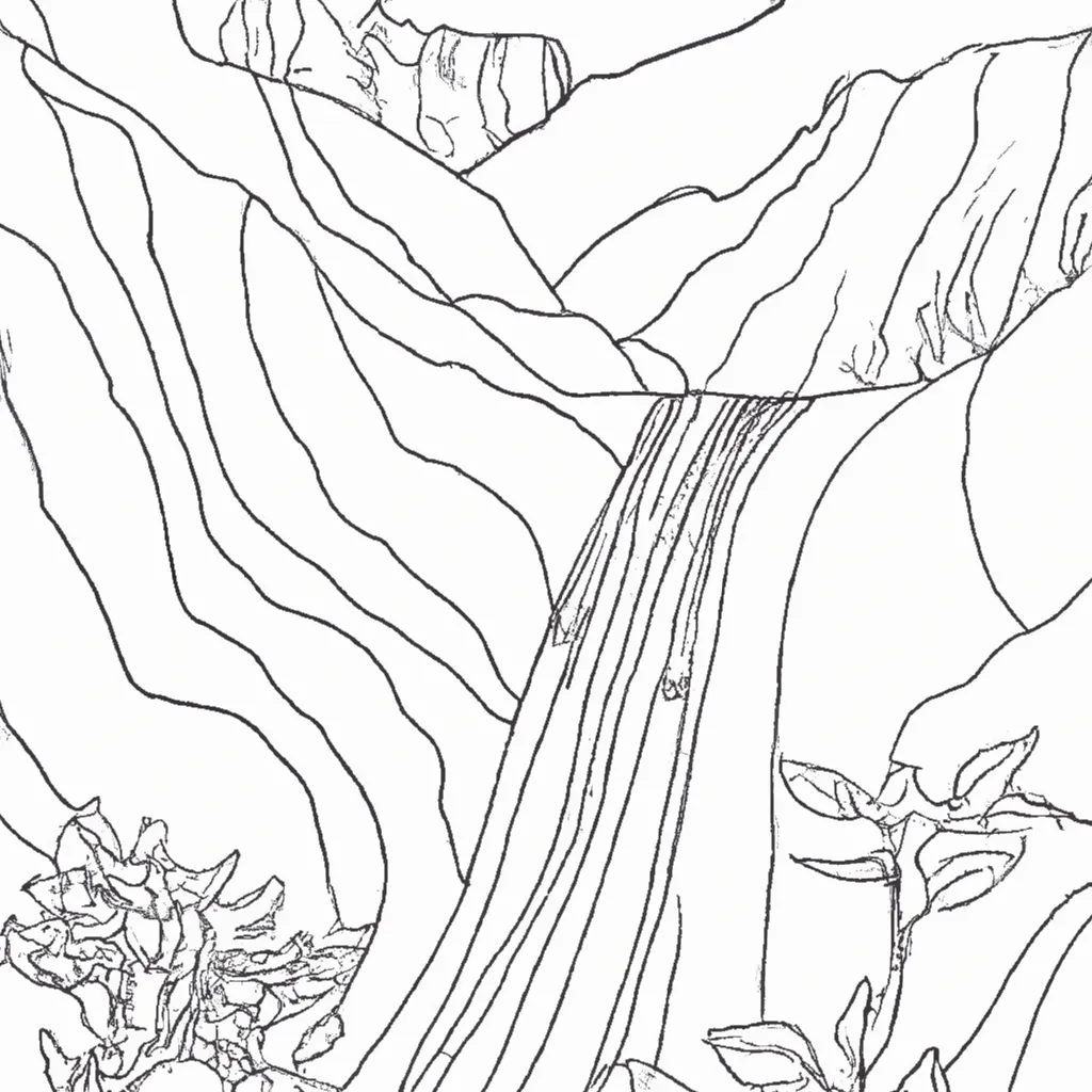 No Ritmo Da Natureza: Desenhos De Cachoeiras Para Colorir 1 No Ritmo Da Natureza: Desenhos De Cachoeiras Para Colorir