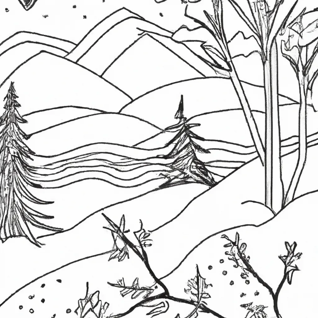 Maravilhas Do Inverno: Desenhos De Paisagens Nevadas Para Colorir 4
