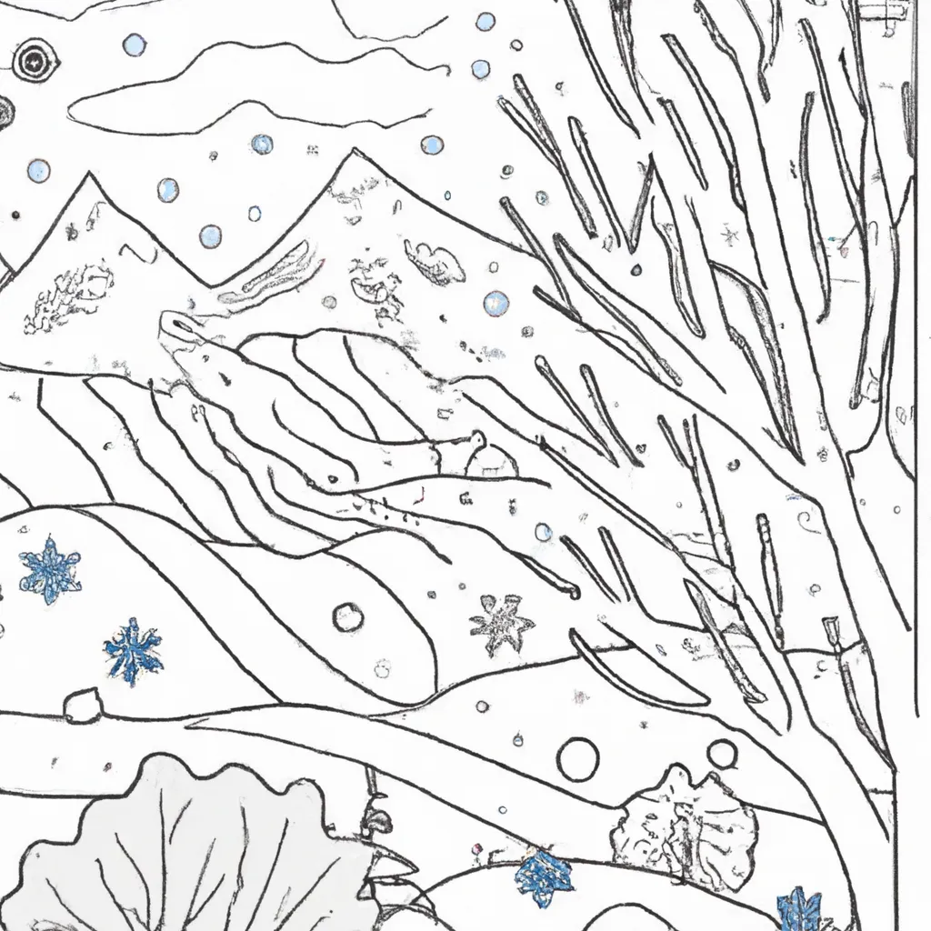 Maravilhas Do Inverno: Desenhos De Paisagens Nevadas Para Colorir 26