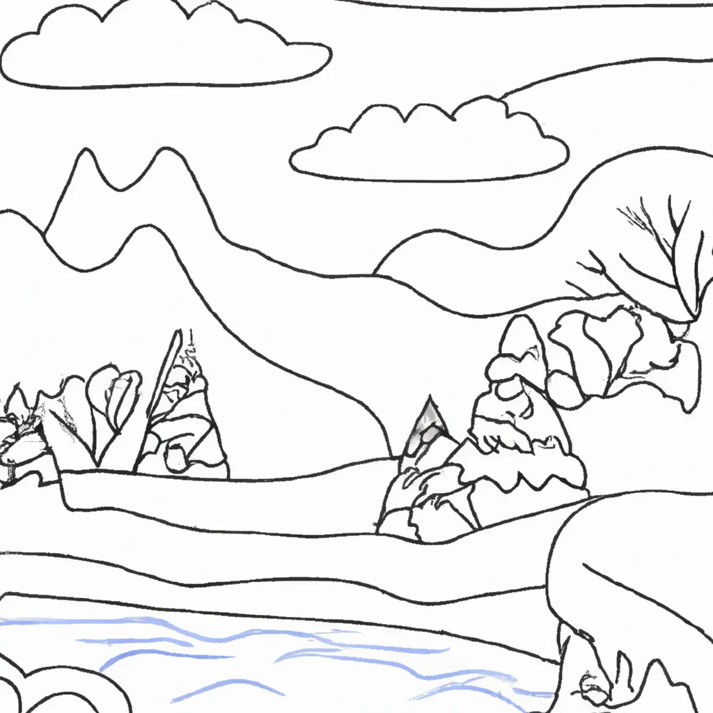Maravilhas Do Inverno: Desenhos De Paisagens Nevadas Para Colorir 16