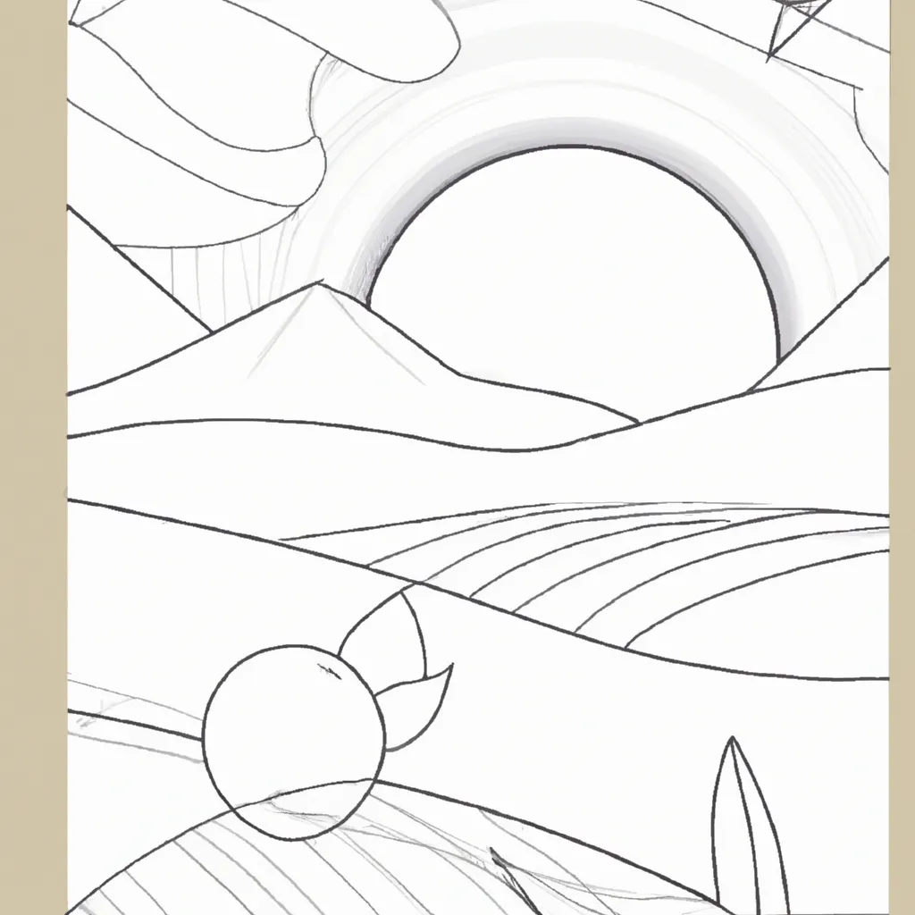 Pinte O Amanhecer: Desenhos Inspiradores De Nascer Do Sol Para Colorir 22