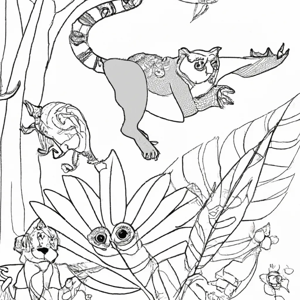 Aventuras Na Selva: Desenhos Exóticos De Animais Para Colorir 3 Aventuras Na Selva: Desenhos Exóticos De Animais Para Colorir 2