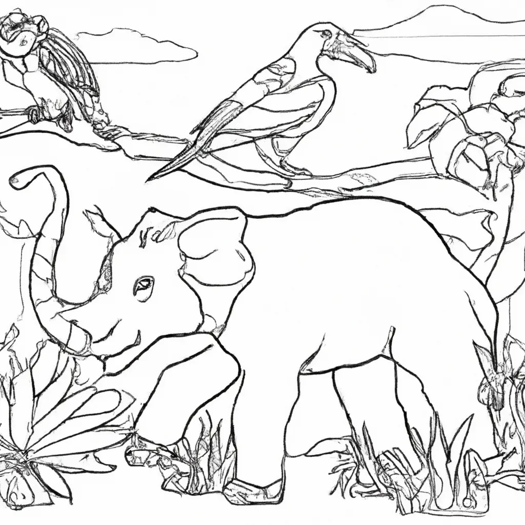 Aventuras Na Selva: Desenhos Exóticos De Animais Para Colorir 23 Aventuras Na Selva: Desenhos Exóticos De Animais Para Colorir 22