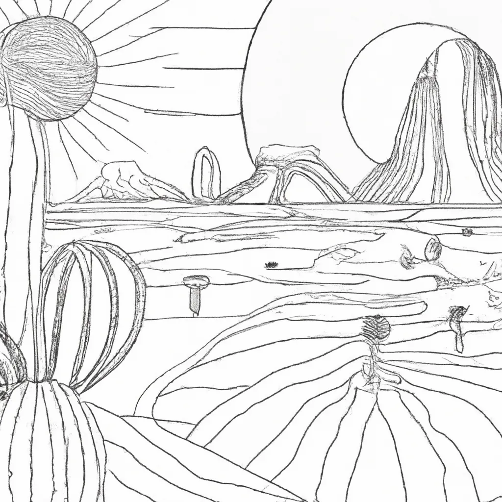 Oásis De Cores: Desenhos De Deserto Para Colorir 24