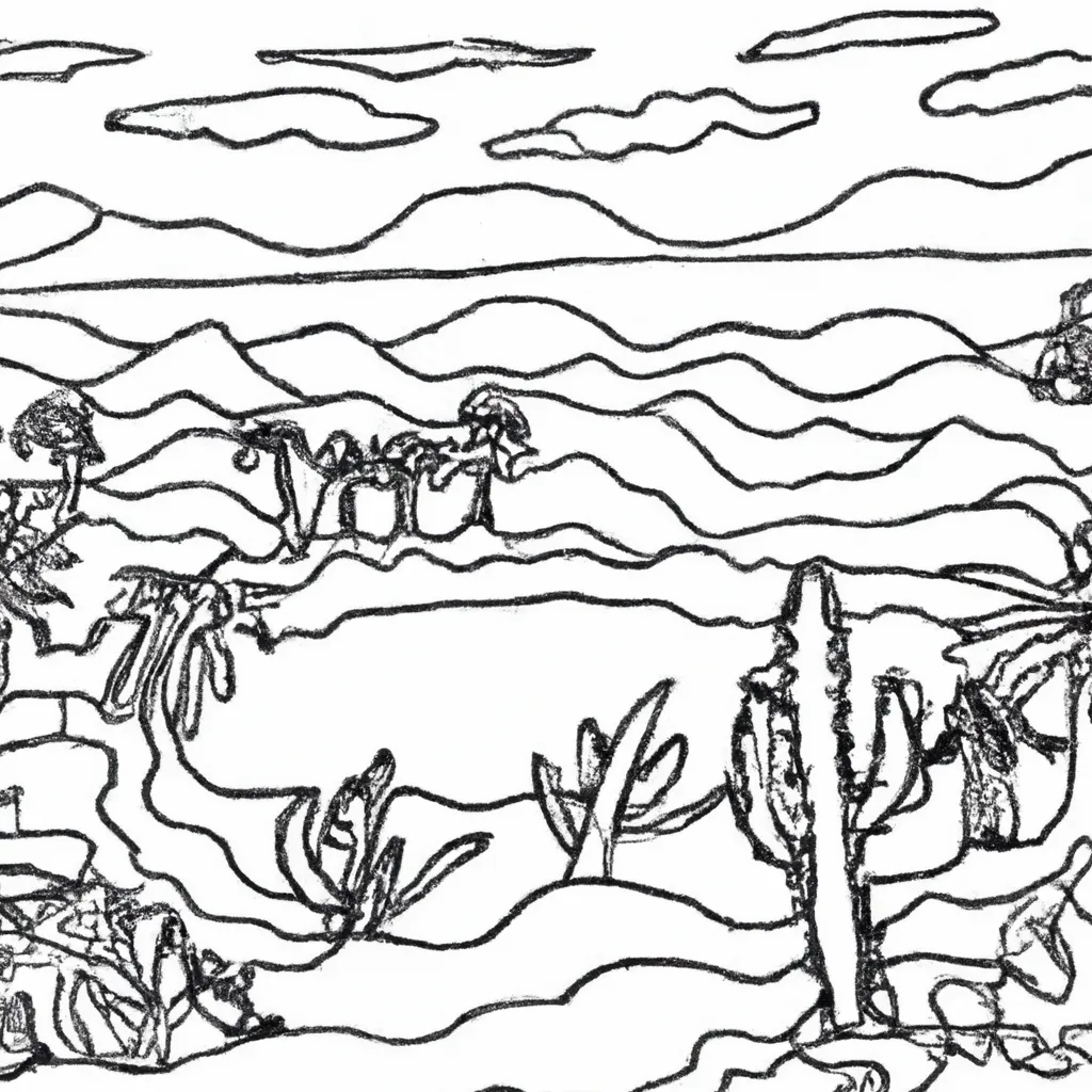 Oásis De Cores: Desenhos De Deserto Para Colorir 10