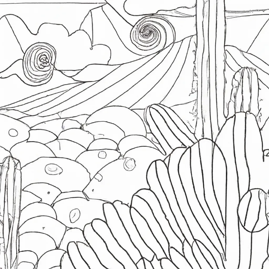 Oásis De Cores: Desenhos De Deserto Para Colorir 12