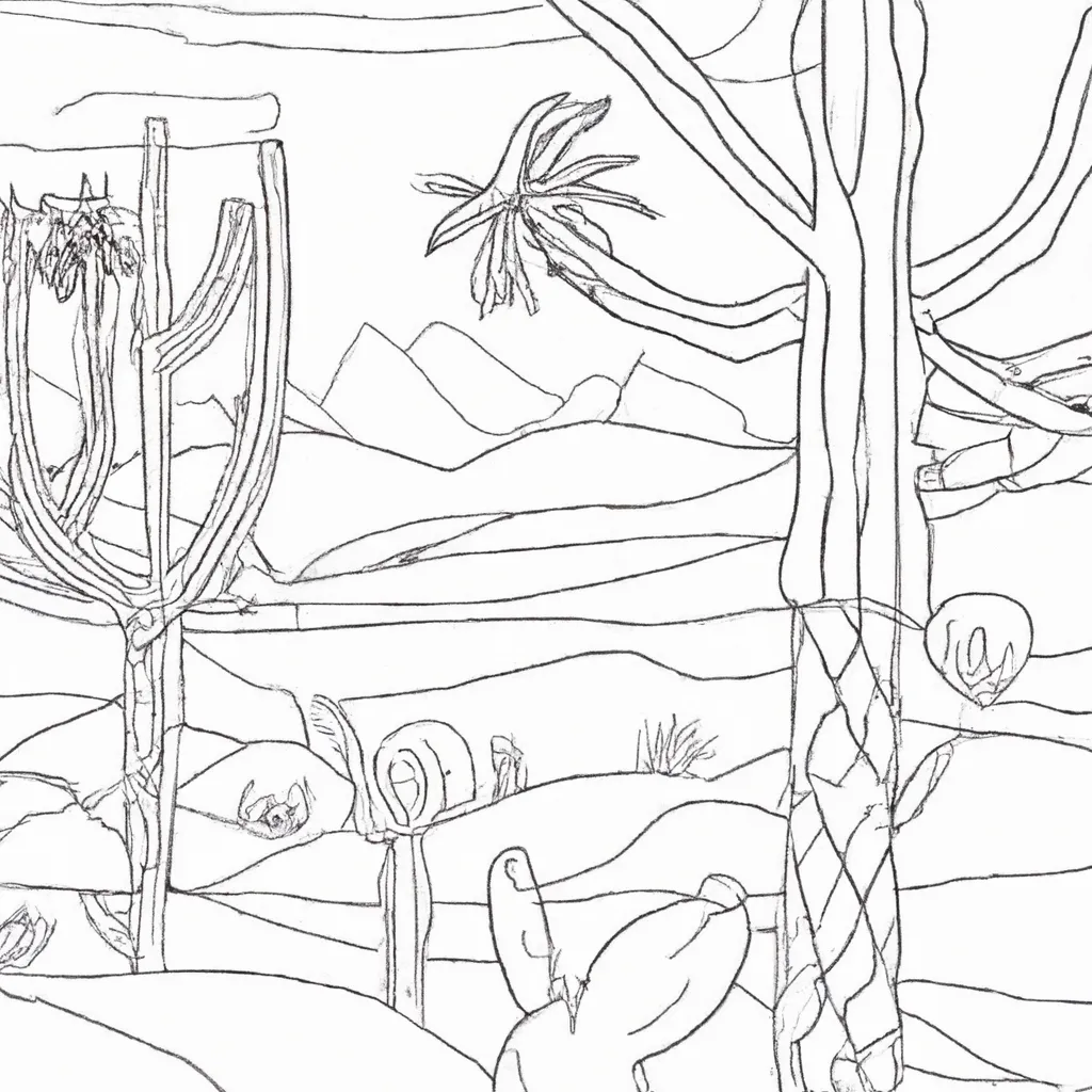 Oásis De Cores: Desenhos De Deserto Para Colorir 14