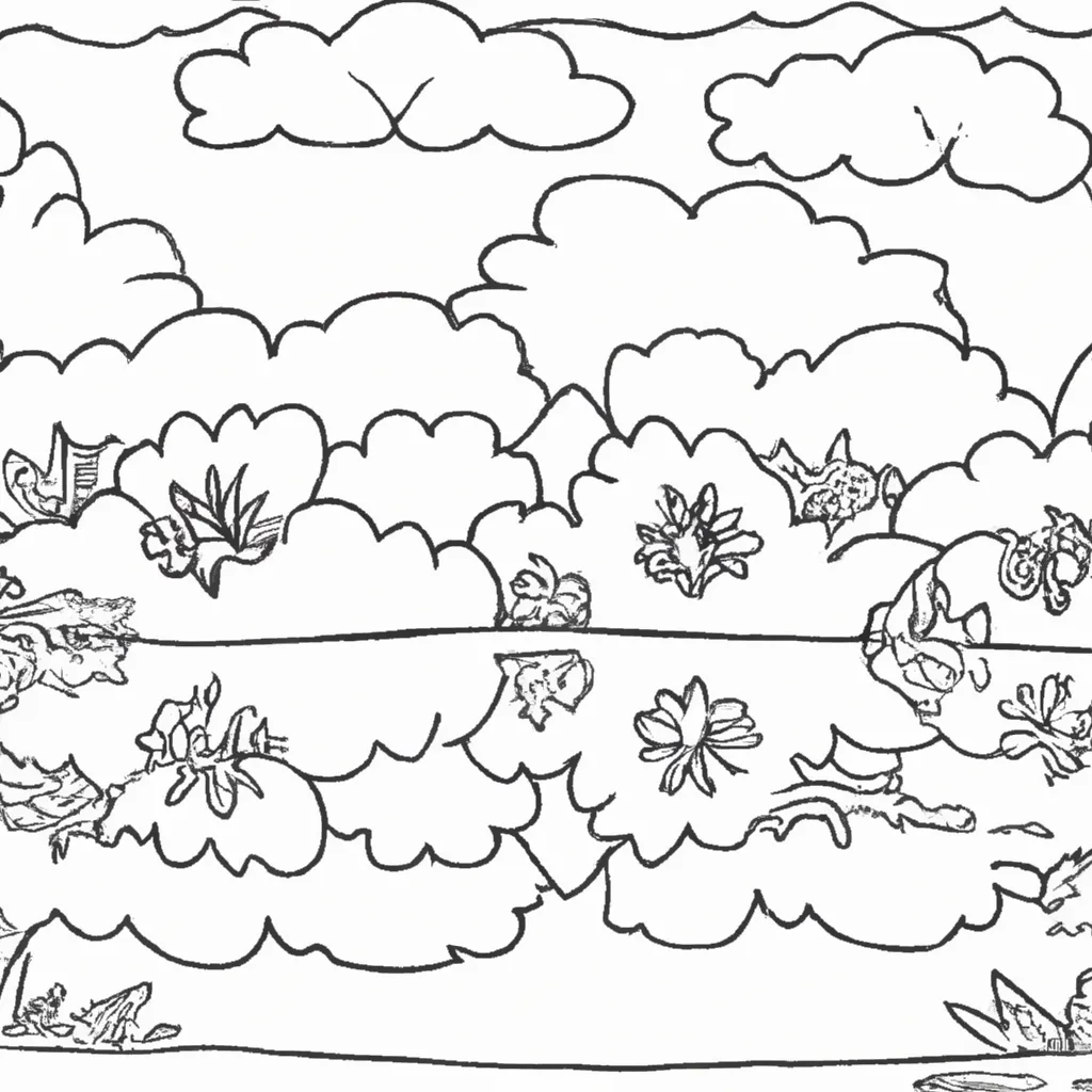 Reflexos Na Água: Desenhos De Lagos Para Colorir 20