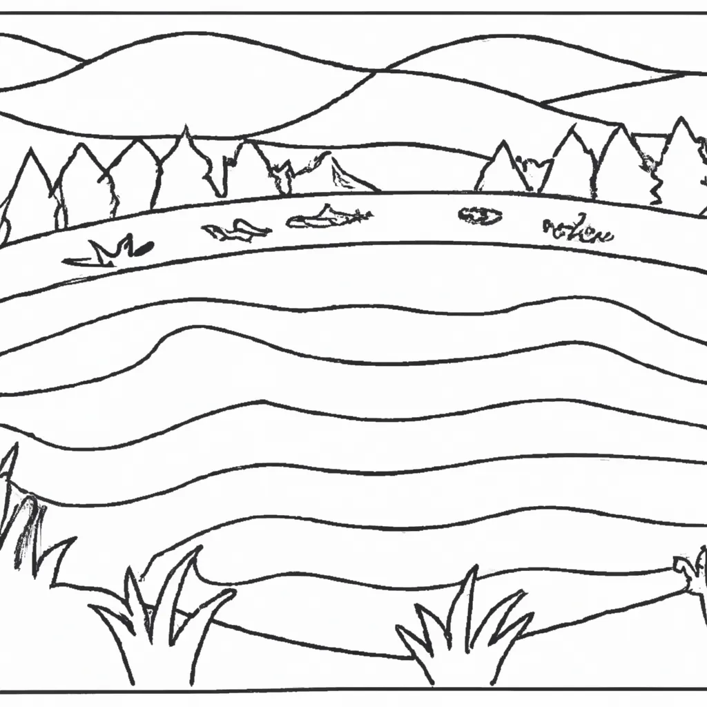 Reflexos Na Água: Desenhos De Lagos Para Colorir 10