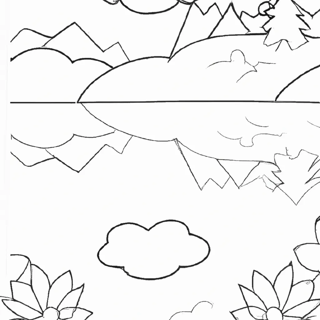 Reflexos Na Água: Desenhos De Lagos Para Colorir 22