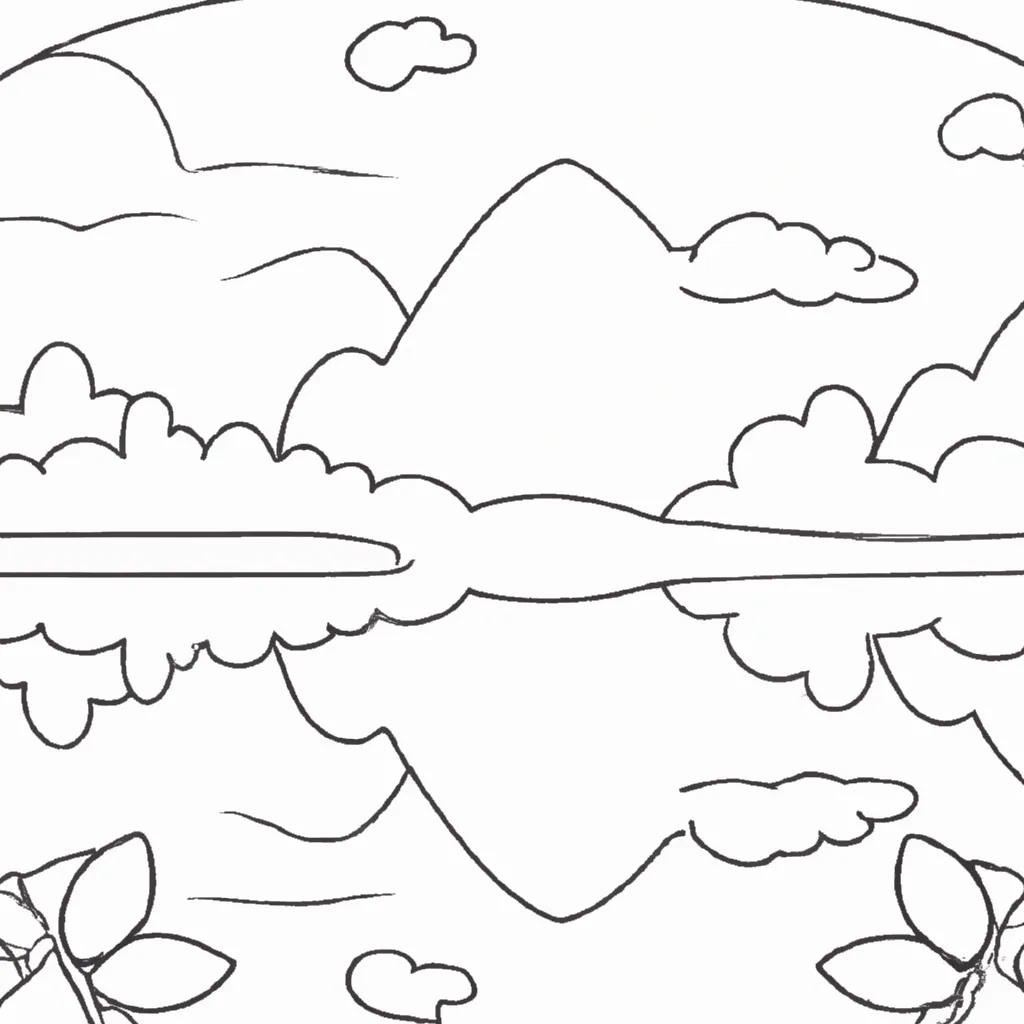 Reflexos Na Água: Desenhos De Lagos Para Colorir 16