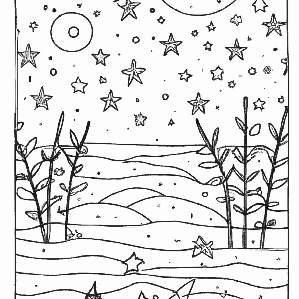 Sob O Céu Estrelado: Desenhos De Noites Naturais Para Colorir 21 Sob O Céu Estrelado: Desenhos De Noites Naturais Para Colorir 20