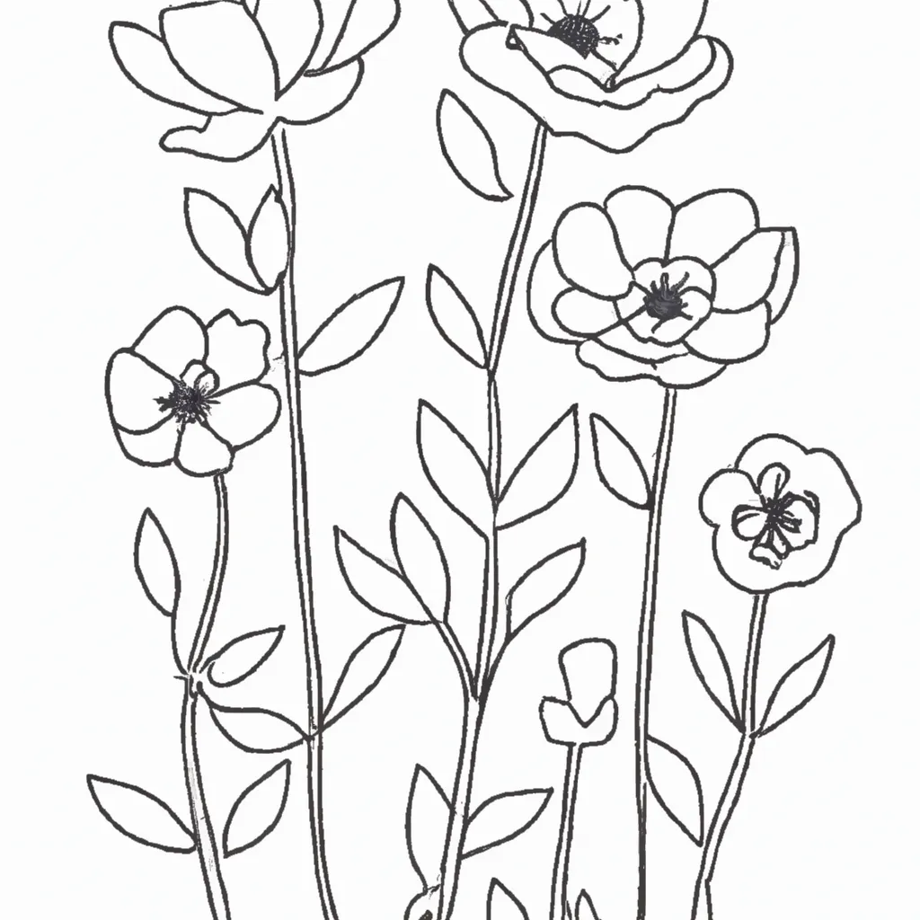 Cores Da Primavera: Desenhos De Flores Em Bloom Para Colorir 26
